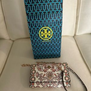 Tory Burch Enamel Peach Geometric Crossbody